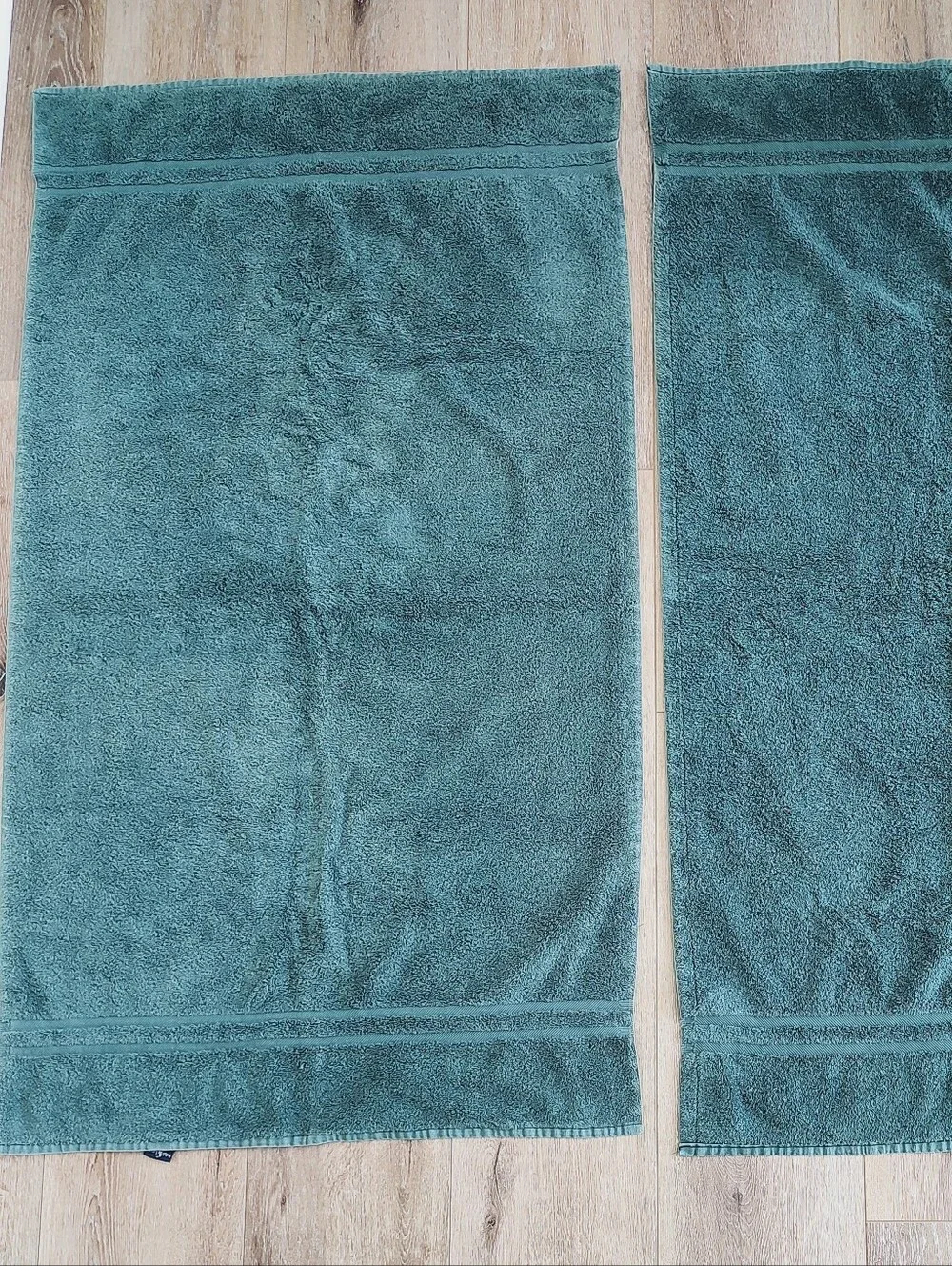 Ralph Lauren Cotton Vintage Large Bath Towels Set Of Two Green USA